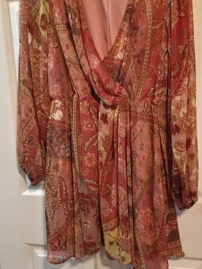 4/$67 Deal! Dex Floral Paisley Mini Dress in Coral Shades